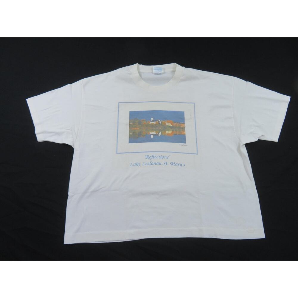 Lake Leelanau Michigan St. Marys Reflections T-Shirt Sz XL 1990s